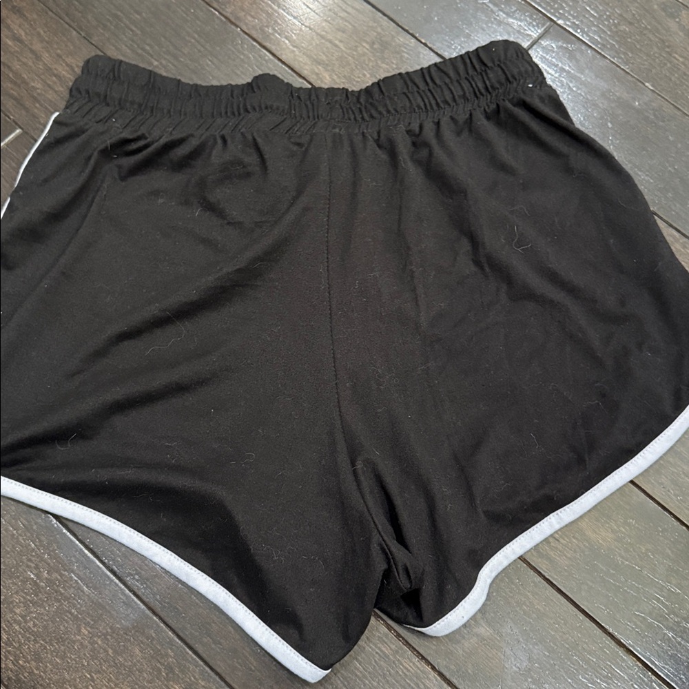 Love Streak Black Drawstring Shorts with White Trim Size Large - Picture 4 of 4